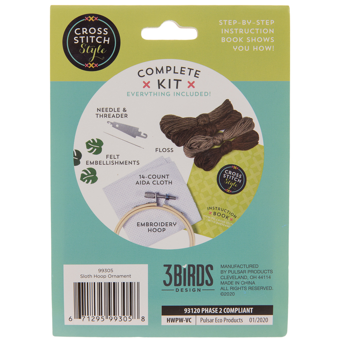 Sloth Mini Cross Stitch Kit Hobby Lobby 1933720