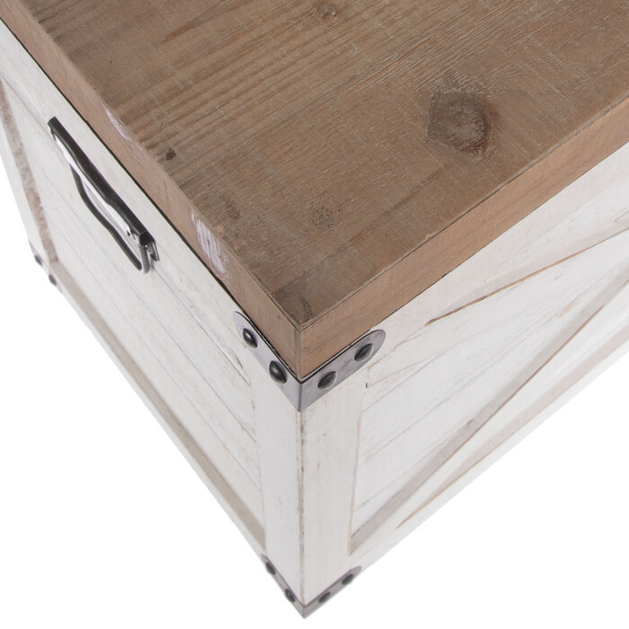 White Farmhouse Wood Trunk Set Hobby Lobby 2137289