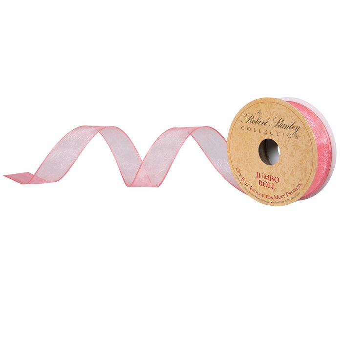 Coral Wired Edge Sheer Ribbon 7/8" Hobby Lobby 207761