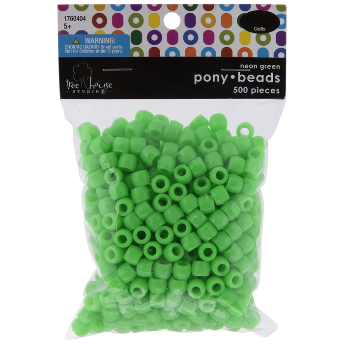 Neon Green Plastic Pony Beads Hobby Lobby 1760404