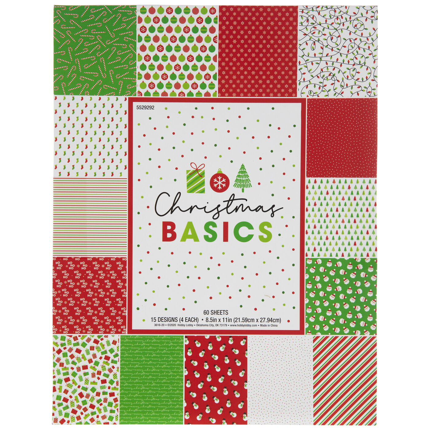 Christmas Basics Cardstock Paper Pack - 8 1/2" x 11" | Hobby Lobby | 5529292