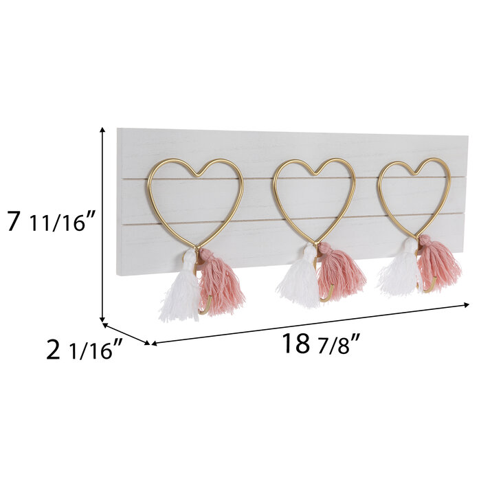 Hearts Wood Wall Decor With Hooks Hobby Lobby 2064020