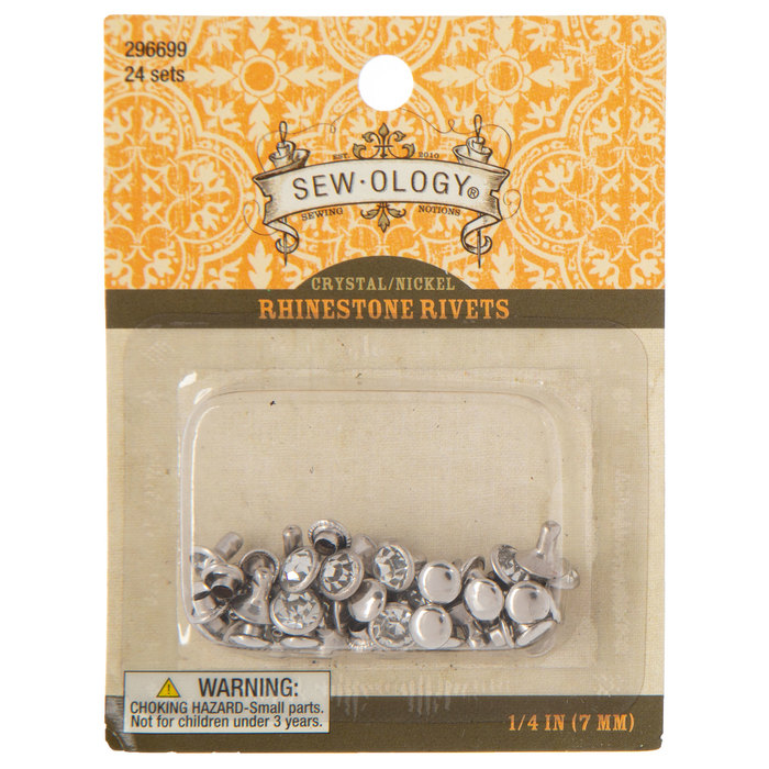 Silver Rhinestone Rivets 1/4" Hobby Lobby 296699