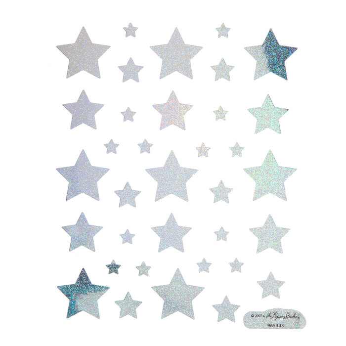 Silver Holographic Star Stickers Hobby Lobby 965343