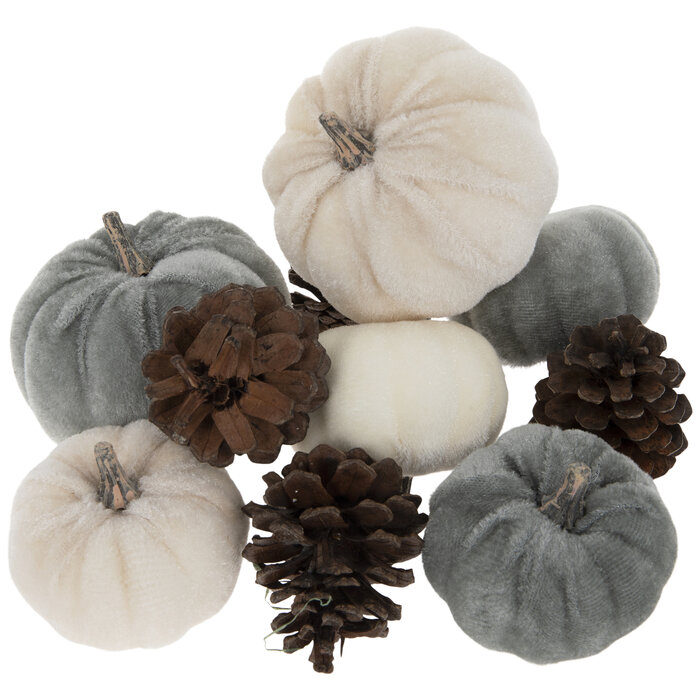 Velvet Pumpkins & Pinecones Hobby Lobby