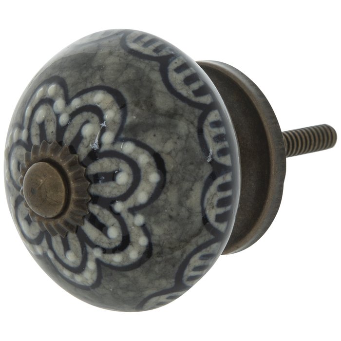 Gray Round Flower Knob Hobby Lobby 1858356