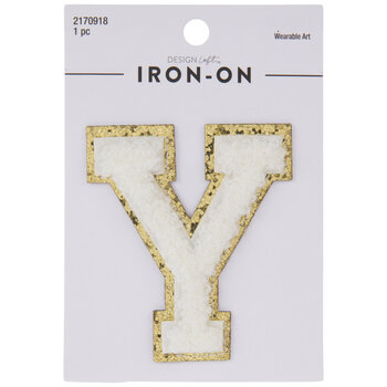 white gold letter iron on applique y 2 1 2 hobby lobby 81070218