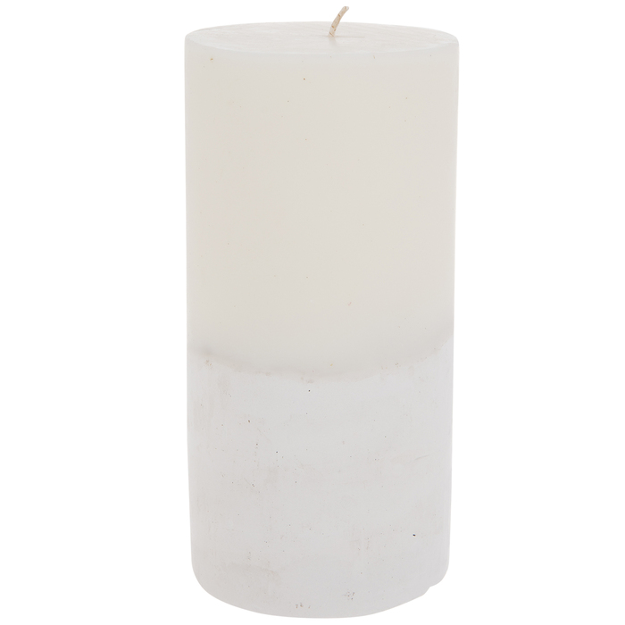 White & Ivory TwoTone Pillar Candle 4" x 8" Hobby Lobby 1944511