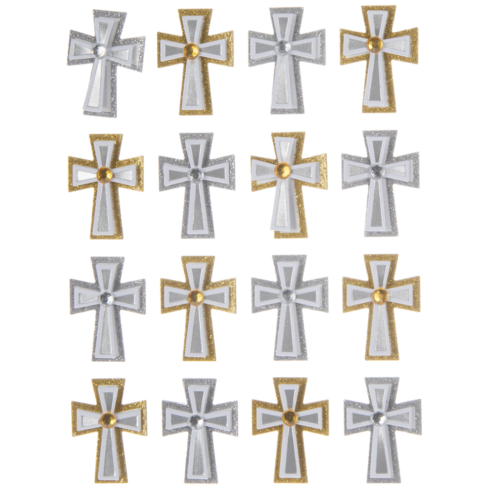 Gold & Silver Cross 3D Stickers Hobby Lobby 1607860