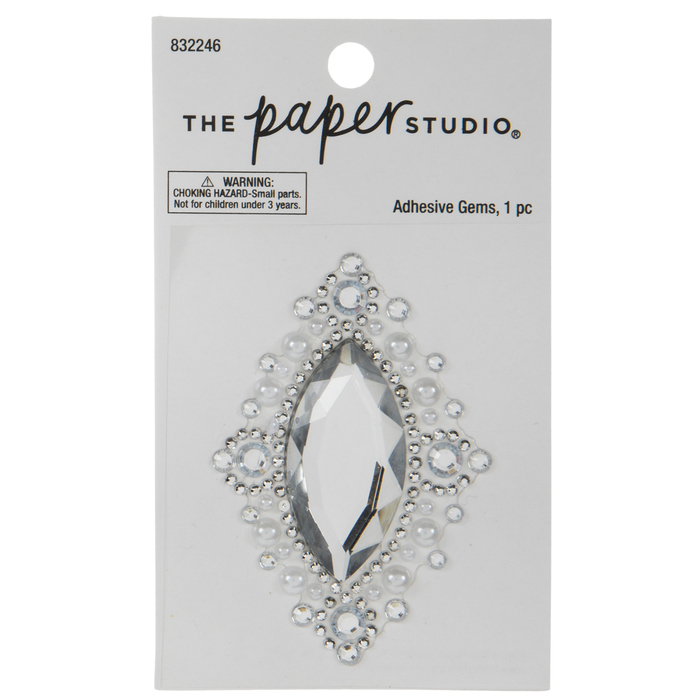Rhinestone & Pearl Brooch Sticker Hobby Lobby 832246