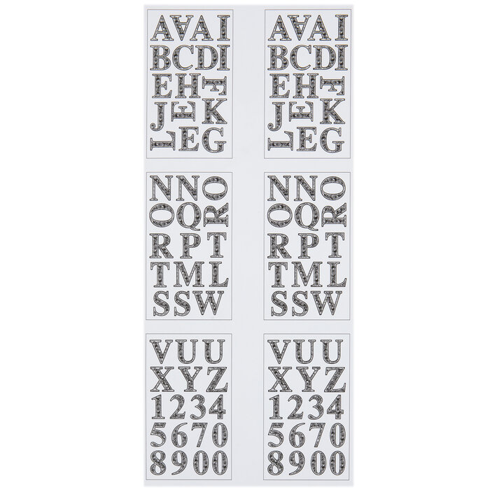 Black & White Chalk Alphabet Stickers Hobby Lobby 2199727