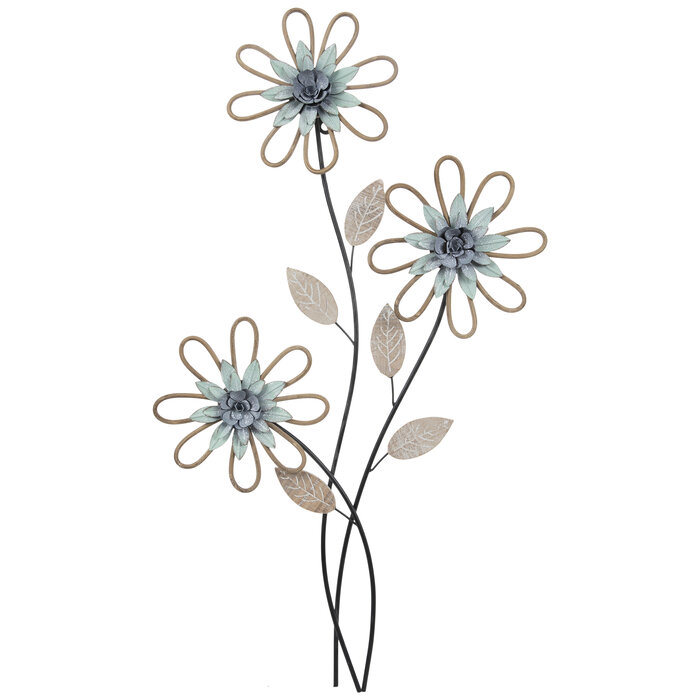 Aqua Flowers Wood Wall Decor | Hobby Lobby | 2187987