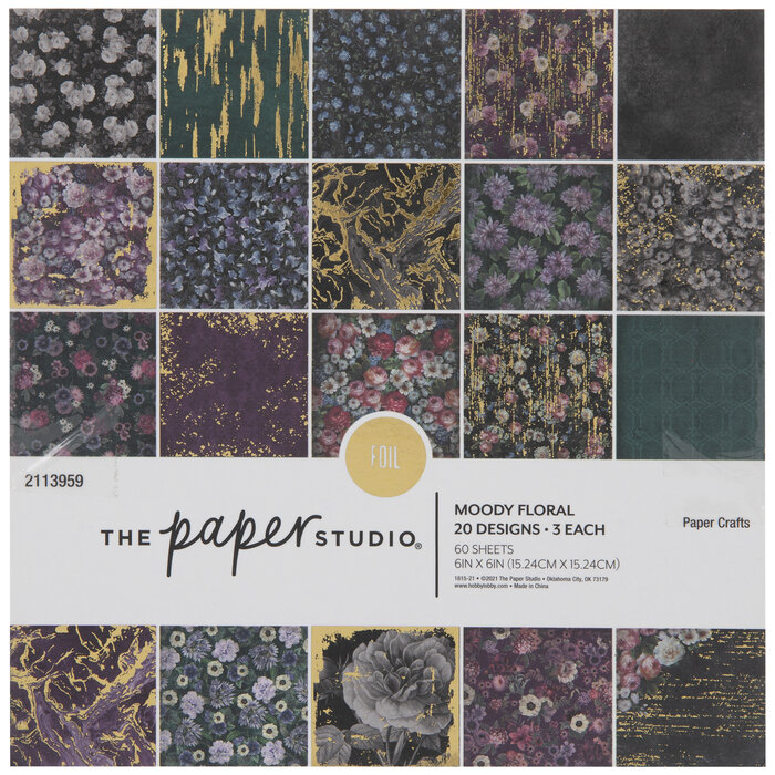 Moody Floral Foil Paper Pack 6" x 6" Hobby Lobby 2113959