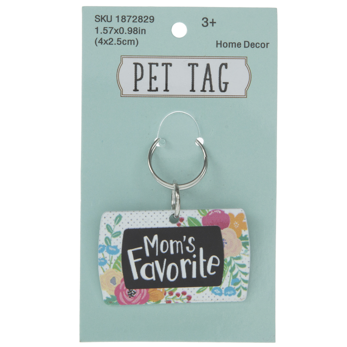 Mom's Favorite Floral Pet Tag Hobby Lobby 1872829