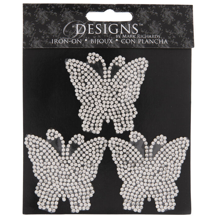 Silver Butterflies Rhinestone IronOn Appliques Hobby Lobby 2167187