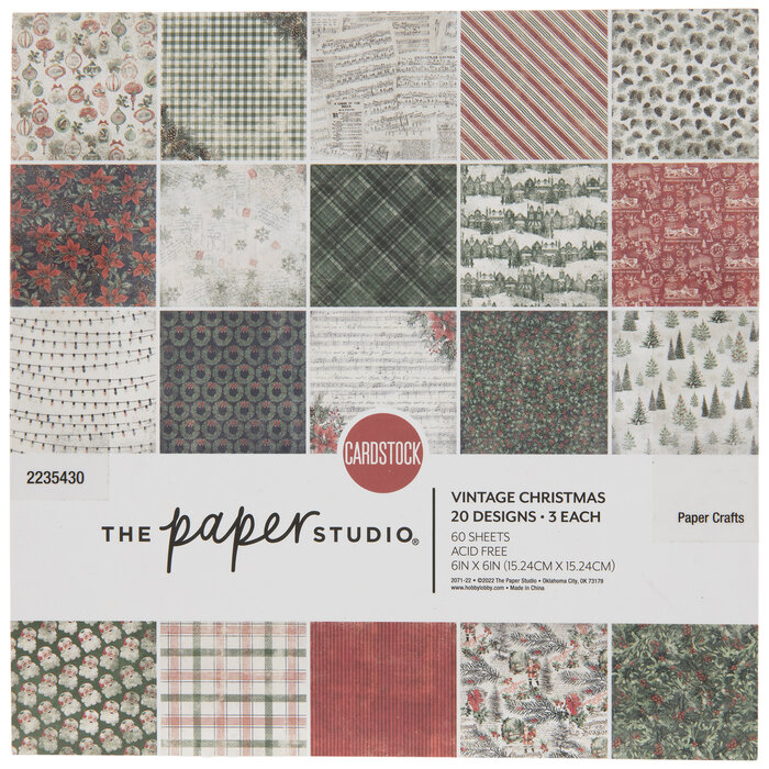Vintage Christmas Paper Pack 6" x 6" Hobby Lobby 2235430