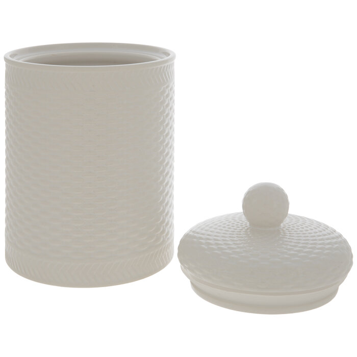 White Basket Weave Canister Medium Hobby Lobby 5782321