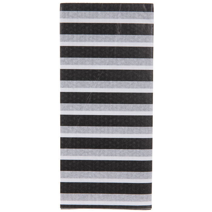 Black, Gray & White Striped Tissue Paper Hobby Lobby 785899