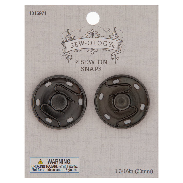 Dark Silver SewOn Snaps 1 3/16" Hobby Lobby 1016971