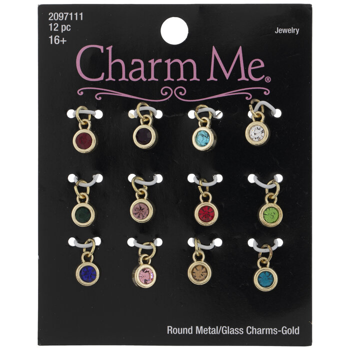 MultiColor Round Rhinestone Charms Hobby Lobby 2097111