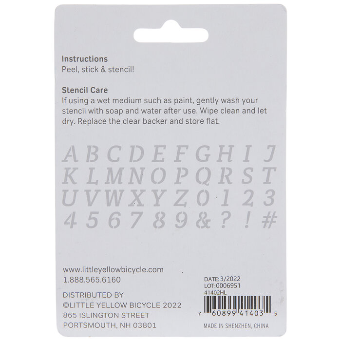 Italic Uppercase Alphabet & Number Adhesive Stencils Hobby Lobby