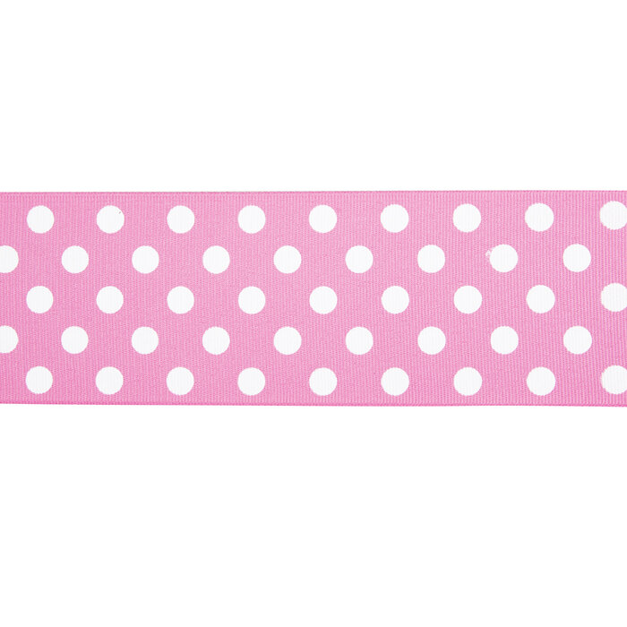 Bubble Gum Polka Dot Grosgrain Ribbon 2 1/2" Hobby Lobby 2222677