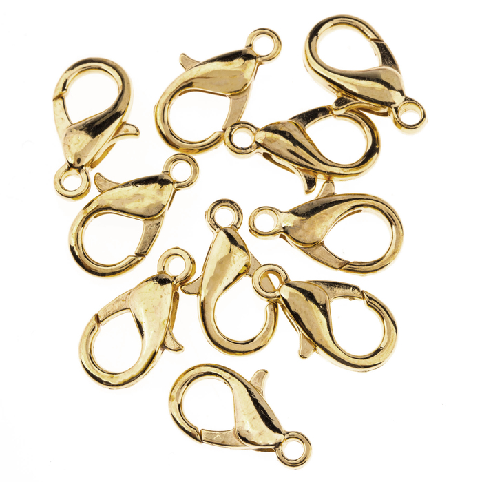 18K Gold Plated Lobster Clasps 14.5mm Hobby Lobby 228338