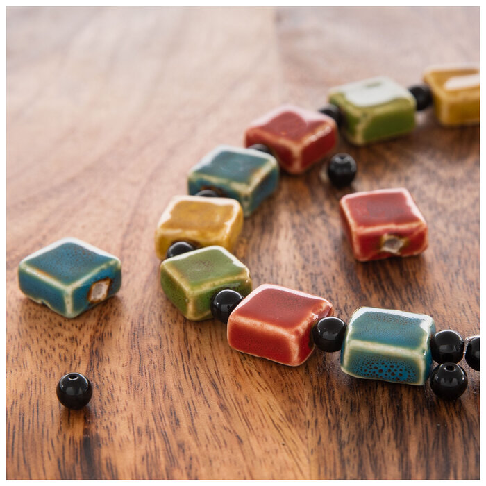 Mixed Flat Square Bead Strand Hobby Lobby 361196