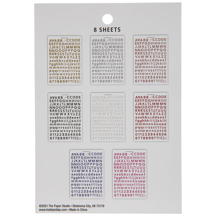 Alphabet Foil Stickers Hobby Lobby 2170215