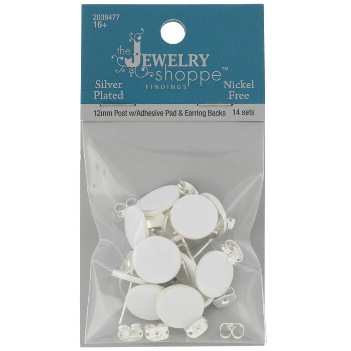 Adhesive Earring Posts With Clutch Backs 12mm Hobby Lobby 2039477