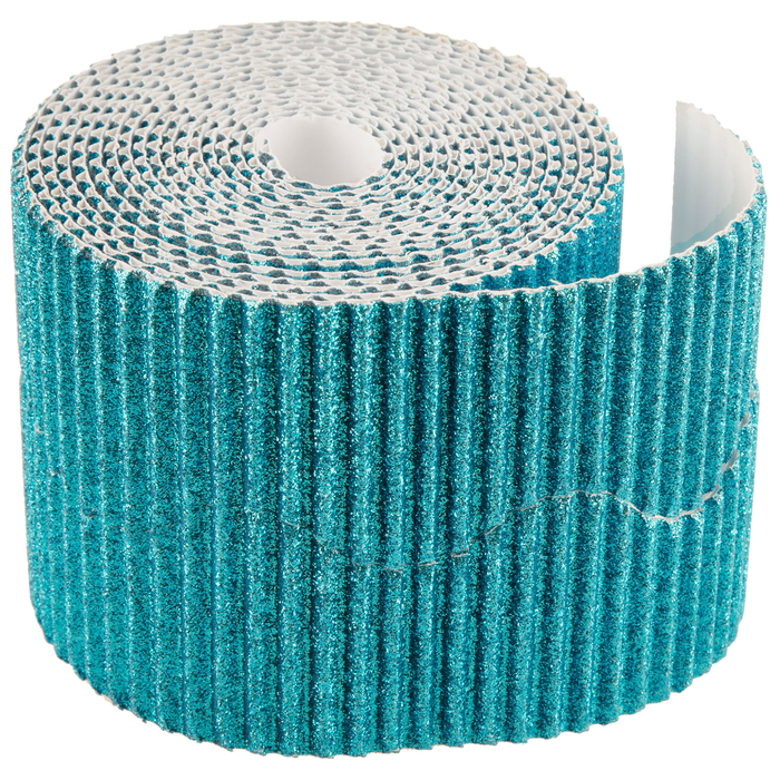 Turquoise Corrugated Glitter Border Roll Hobby Lobby 1631837