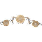 Flowers & Swirls Metal Wall Decor