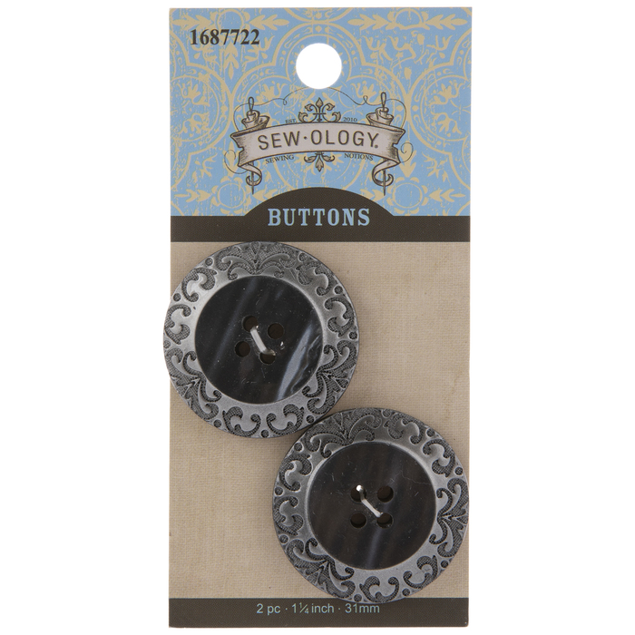 Metallic Filigree Round Buttons 31mm Hobby Lobby 1687722
