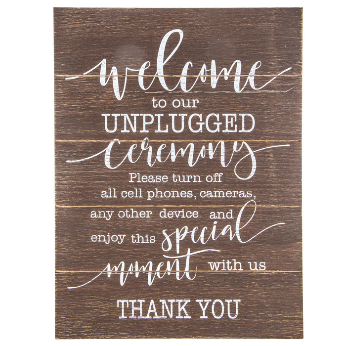 Turn Off Cell Phone Signage Wedding Sign Decals,Personalized Unplugged Ceremony Sign No Phone Wedding Sign No Camera Please Wedding Sign