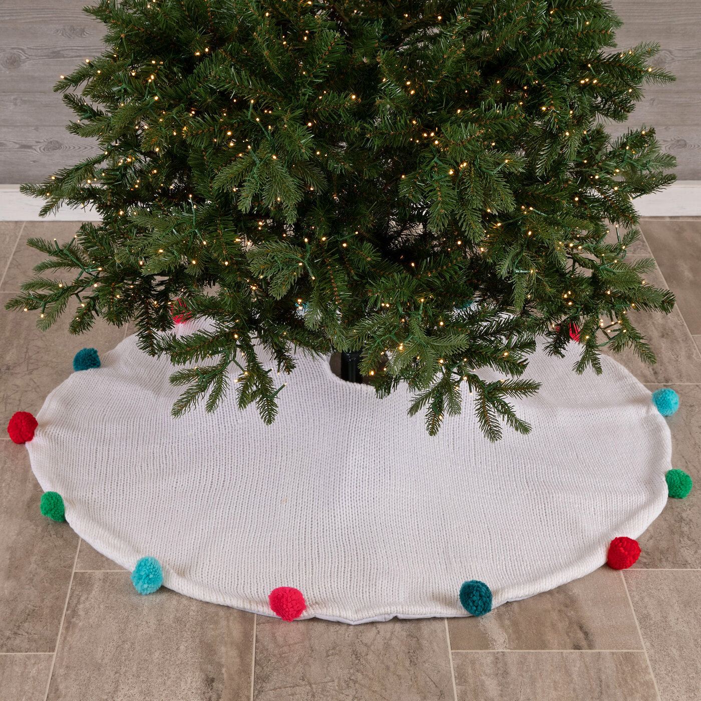 White Knit Pom Pom Tree Skirt Hobby Lobby 5604871 White Knit Pom Pom Tree Skirt Hobby Lobby 5604871
