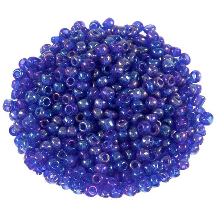 Transparent Sapphire Rainbow Glass Seed Beads 6/0 Hobby Lobby 2030898