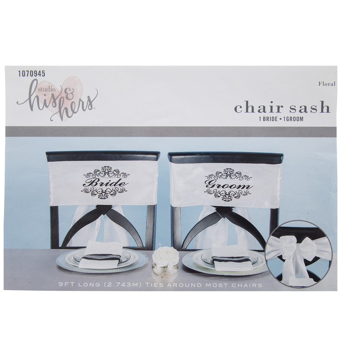 Bride & Groom Chair Sashes Hobby Lobby 1070945