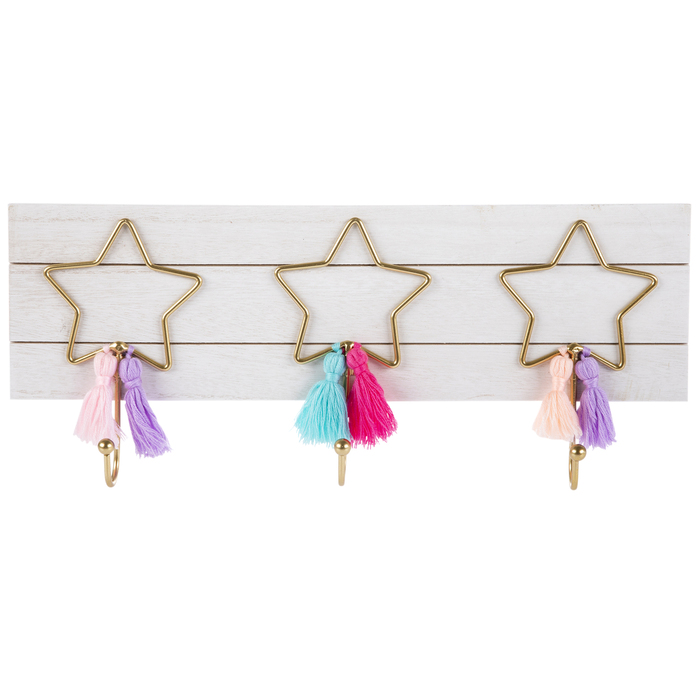 Stars & Tassels Wood Wall Decor With Hooks Hobby Lobby 1952654