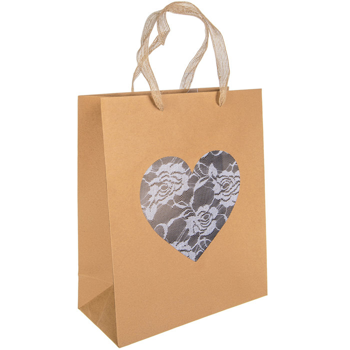 Kraft Gift Bag With Lace Heart Cutout Hobby Lobby 428250
