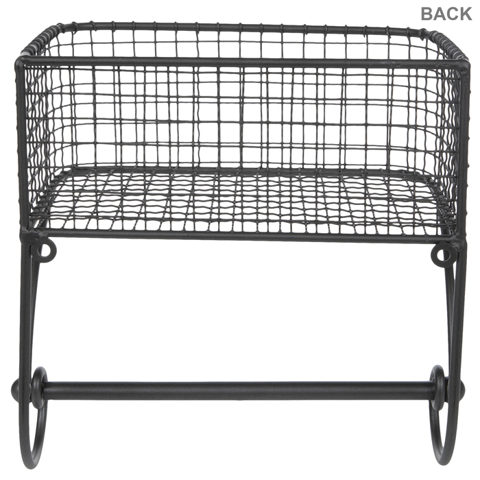 Gray Metal Wall Basket With Rod Hobby Lobby 1118272