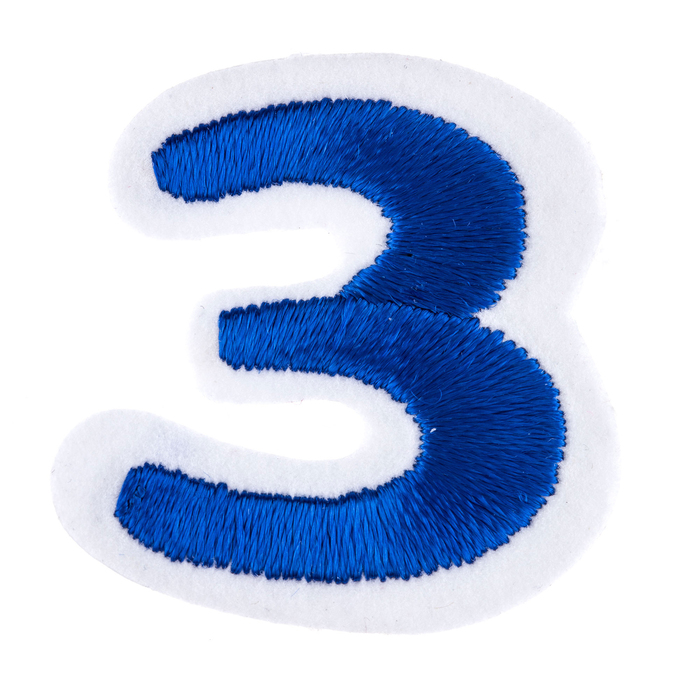 Blue Embroidered Number IronOn Patch 3 1 1/2" Hobby Lobby 472480