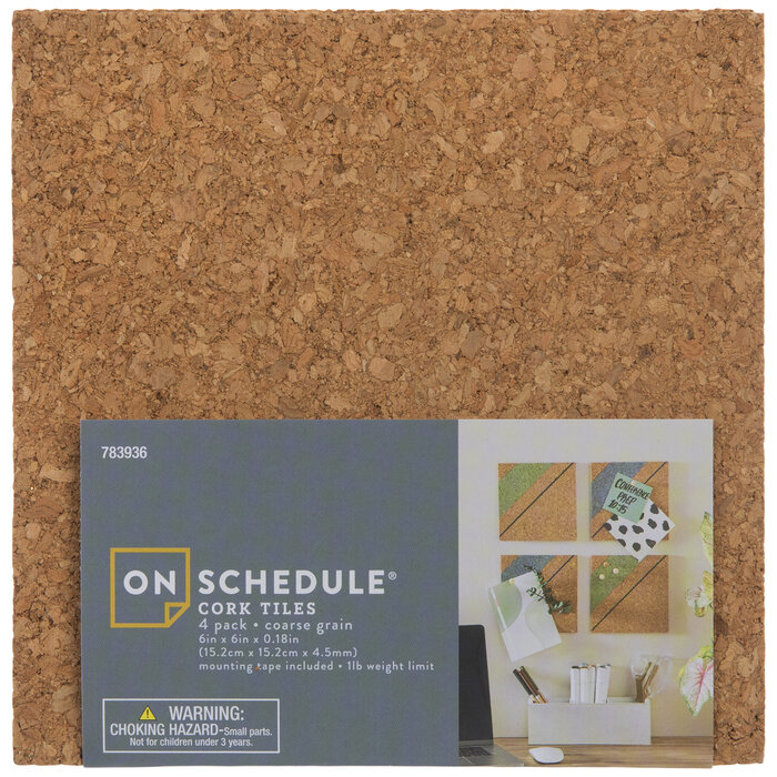 Coarse Grain Cork Tiles 6" x 6" x 3/16" Hobby Lobby 783936