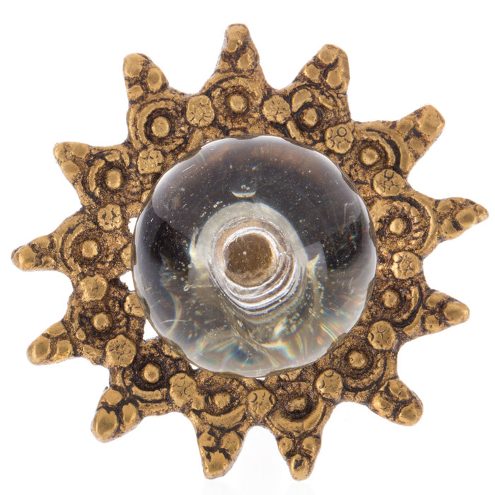 Glass Globe Knob with Gold Metal Base Hobby Lobby 1491406