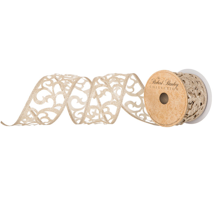 Glitter Swirl Cutout Wired Edge Ribbon 2 1 2 Hobby Lobby