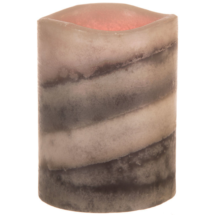 Gray Layered LED Pillar Candle Hobby Lobby