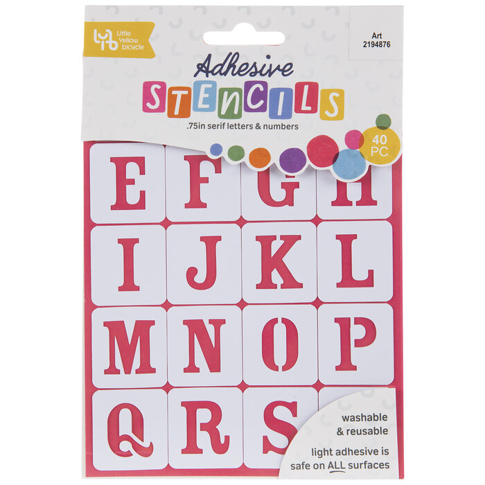 Serif Uppercase Alphabet & Number Adhesive Stencils Hobby Lobby 2194876