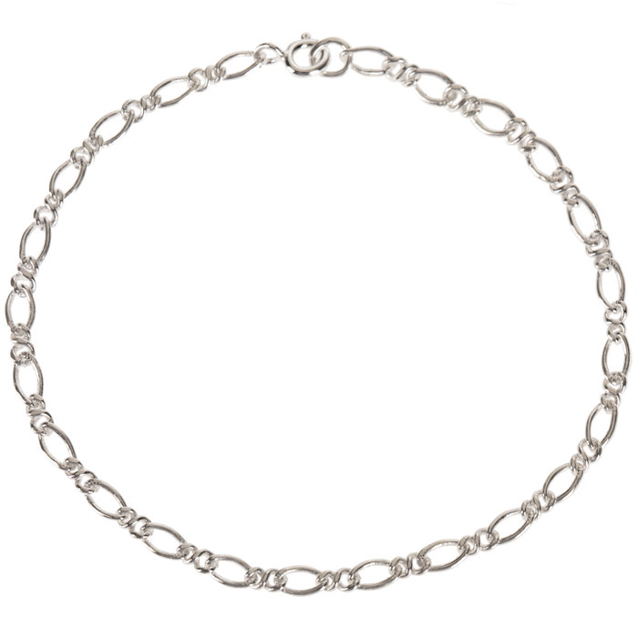 Sterling Silver Figaro Chain Bracelet 7 1/2" Hobby Lobby 905851