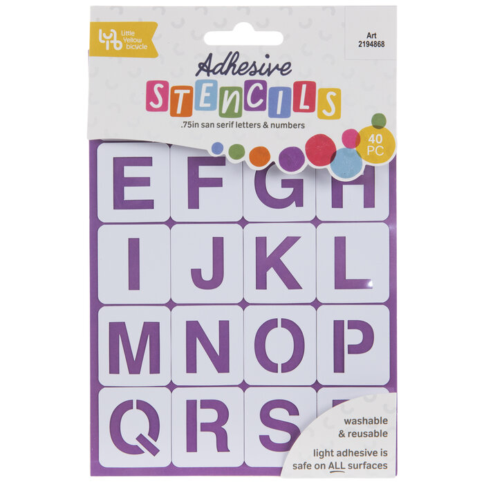 Sans Serif Uppercase Alphabet & Number Adhesive Stencils Hobby Lobby