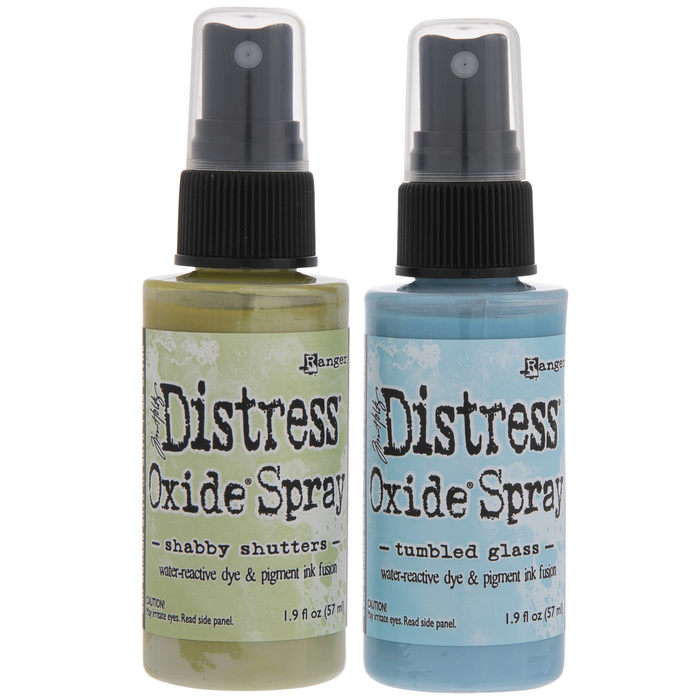 papercrafts coloring green water reactive marker cardmaking mixed media Tim Holz Distress Marker by Ranger in Shabby Shutters