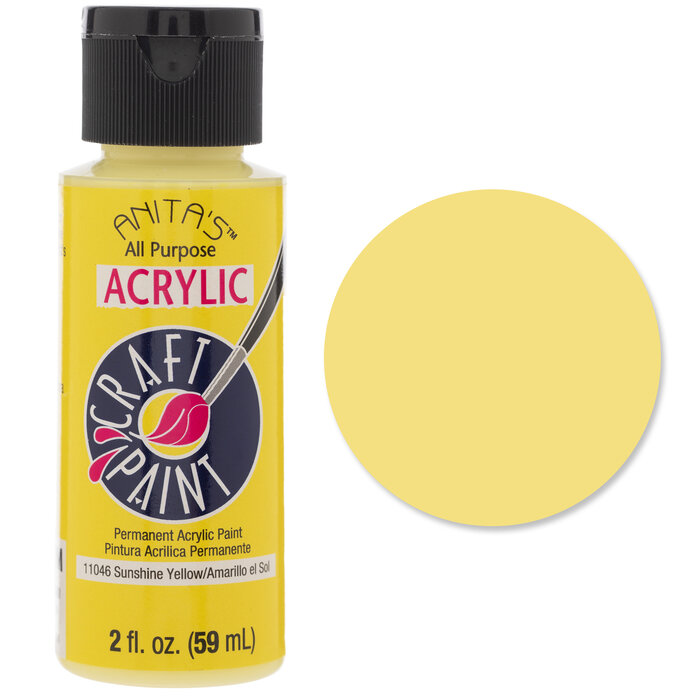 Sunshine Yellow Anita's Acrylic Craft Paint Hobby Lobby 667329